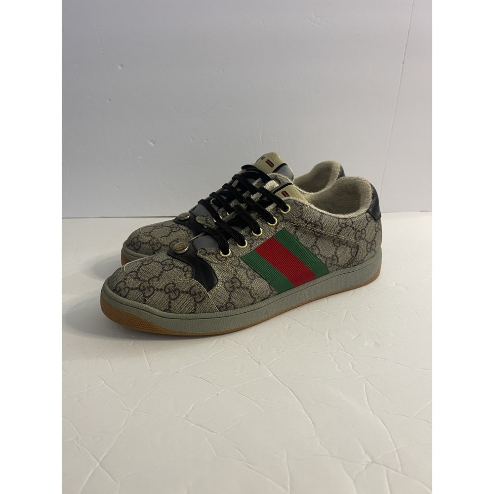 Gucci Screener GG‎ Canvas Low-Top Sneakers Size 10